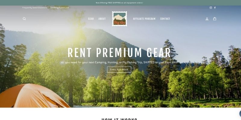 Big Sky Rent Website Screenshot