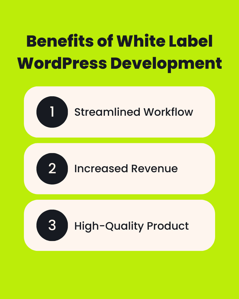 Benefits of White Label WordPress Development Graphic